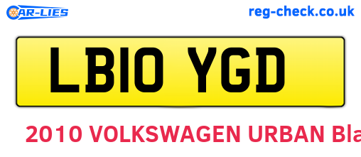LB10YGD are the vehicle registration plates.