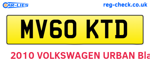 MV60KTD are the vehicle registration plates.