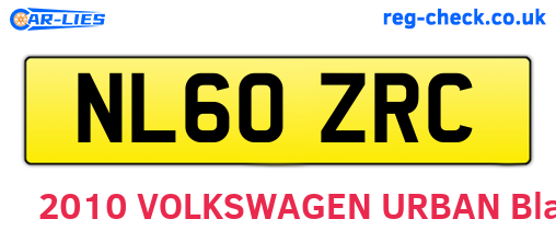 NL60ZRC are the vehicle registration plates.