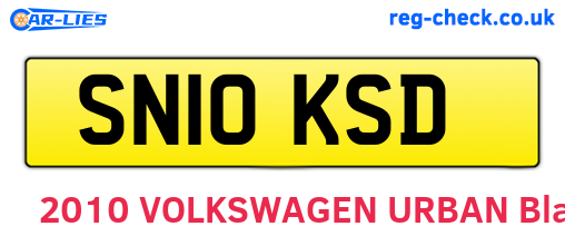 SN10KSD are the vehicle registration plates.
