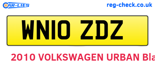WN10ZDZ are the vehicle registration plates.
