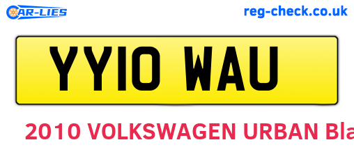 YY10WAU are the vehicle registration plates.