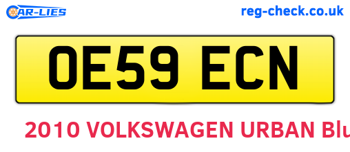 OE59ECN are the vehicle registration plates.