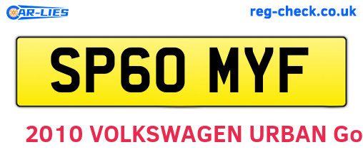 SP60MYF are the vehicle registration plates.