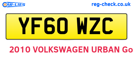 YF60WZC are the vehicle registration plates.