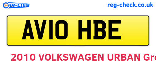 AV10HBE are the vehicle registration plates.