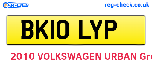 BK10LYP are the vehicle registration plates.