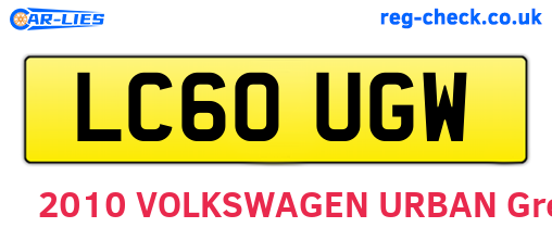 LC60UGW are the vehicle registration plates.