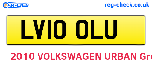 LV10OLU are the vehicle registration plates.