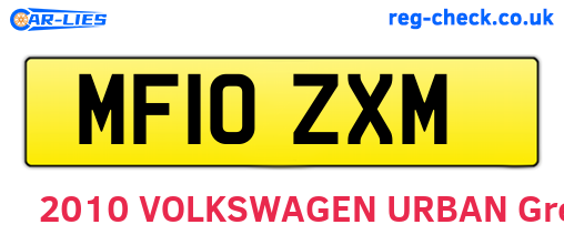 MF10ZXM are the vehicle registration plates.