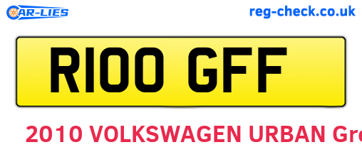 R100GFF are the vehicle registration plates.