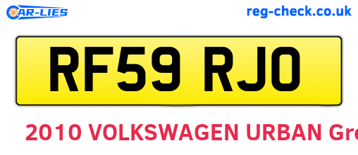 RF59RJO are the vehicle registration plates.
