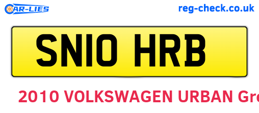 SN10HRB are the vehicle registration plates.