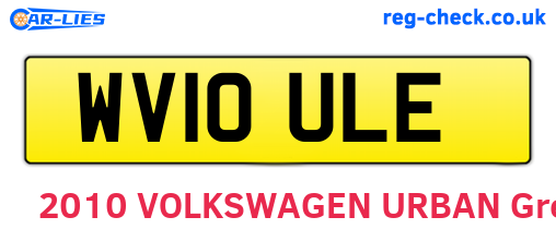 WV10ULE are the vehicle registration plates.