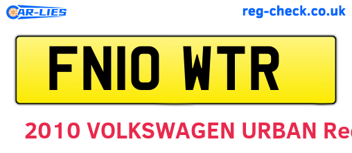 FN10WTR are the vehicle registration plates.