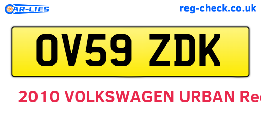 OV59ZDK are the vehicle registration plates.