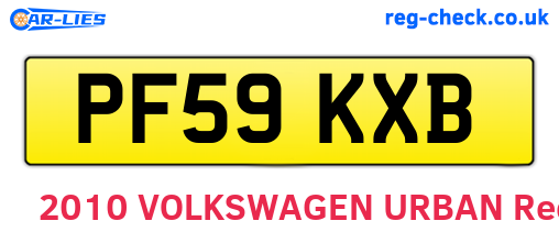 PF59KXB are the vehicle registration plates.