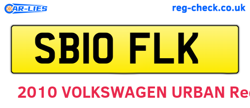 SB10FLK are the vehicle registration plates.