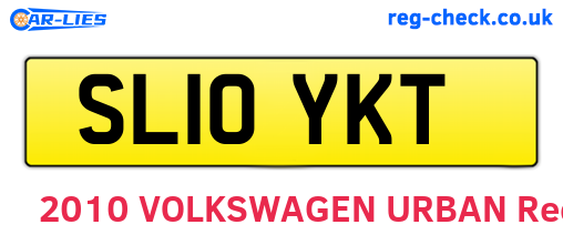 SL10YKT are the vehicle registration plates.