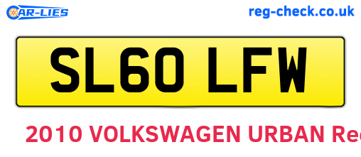 SL60LFW are the vehicle registration plates.