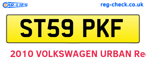 ST59PKF are the vehicle registration plates.
