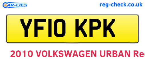 YF10KPK are the vehicle registration plates.