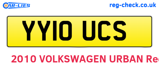 YY10UCS are the vehicle registration plates.