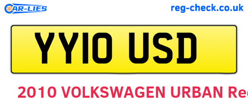 YY10USD are the vehicle registration plates.