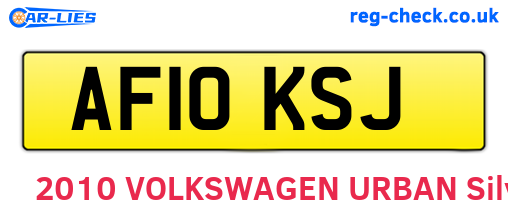 AF10KSJ are the vehicle registration plates.