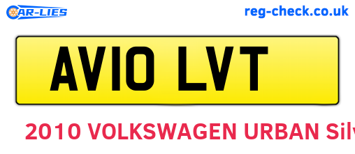 AV10LVT are the vehicle registration plates.