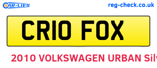 CR10FOX are the vehicle registration plates.