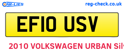 EF10USV are the vehicle registration plates.