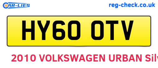 HY60OTV are the vehicle registration plates.