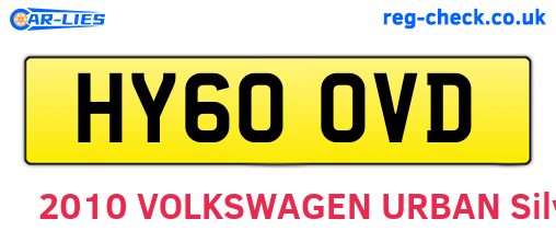 HY60OVD are the vehicle registration plates.
