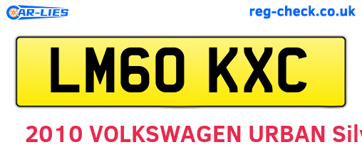 LM60KXC are the vehicle registration plates.