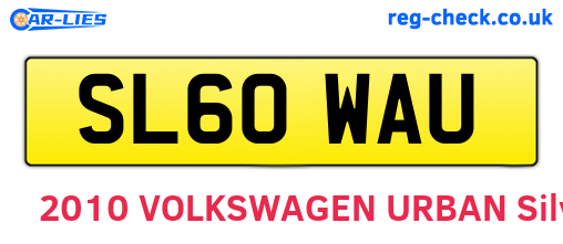 SL60WAU are the vehicle registration plates.