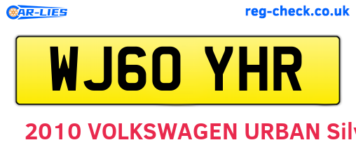 WJ60YHR are the vehicle registration plates.
