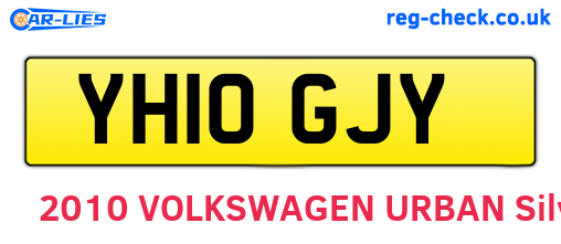 YH10GJY are the vehicle registration plates.