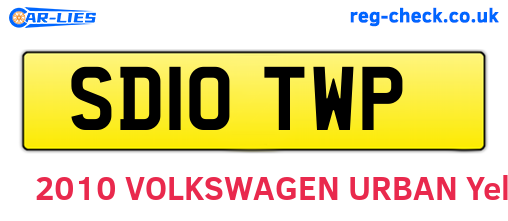 SD10TWP are the vehicle registration plates.