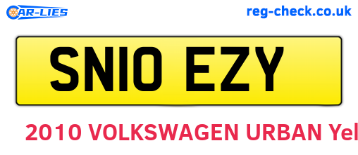 SN10EZY are the vehicle registration plates.