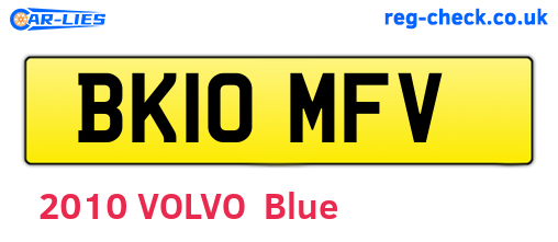 BK10MFV are the vehicle registration plates.