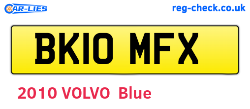 BK10MFX are the vehicle registration plates.