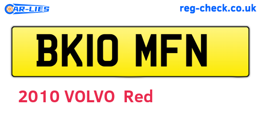 BK10MFN are the vehicle registration plates.