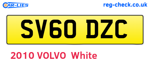 SV60DZC are the vehicle registration plates.
