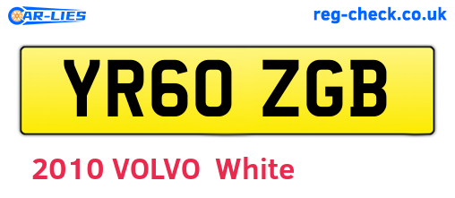 YR60ZGB are the vehicle registration plates.