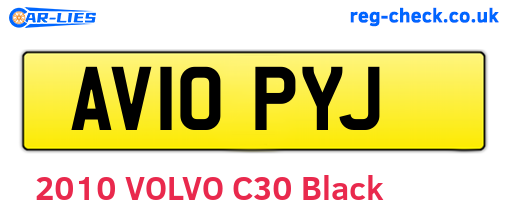 AV10PYJ are the vehicle registration plates.