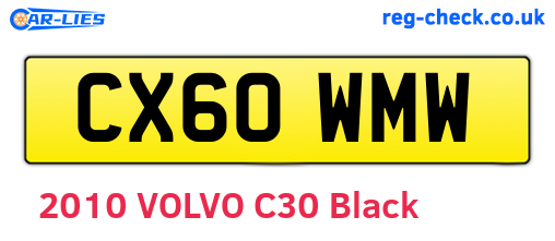 CX60WMW are the vehicle registration plates.