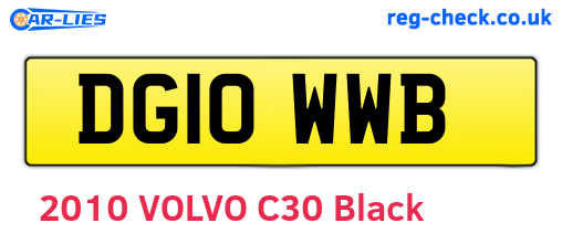 DG10WWB are the vehicle registration plates.