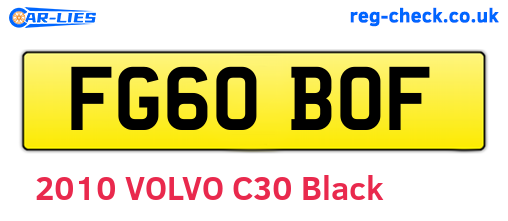 FG60BOF are the vehicle registration plates.