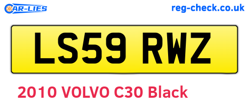 LS59RWZ are the vehicle registration plates.